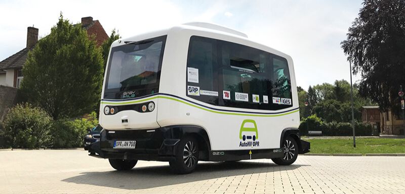 Das autonome Shuttle EZ10 in Wusterhausen/Dosse | Bildrechte: AutoNV_OPR